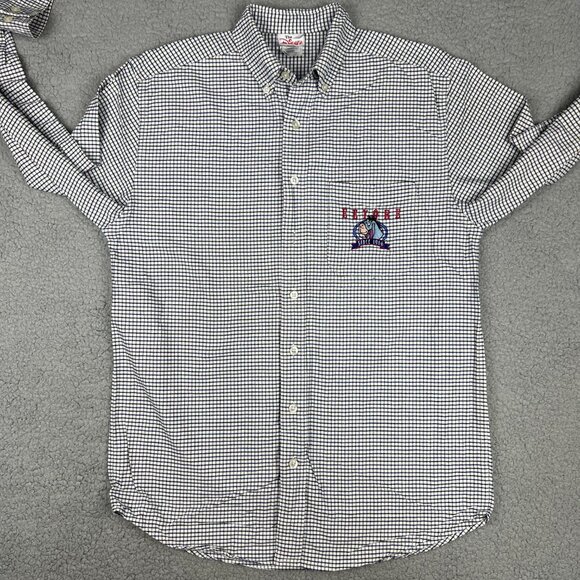 Disney Eeyore Shirt Mens Small White Blue Check Button Up Down Winnie The Pooh 2 - Picture 2 of 12